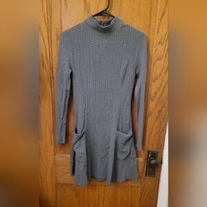 Altar'd State Blue Gray Long Sleeve Mock Neck Sweater Dress